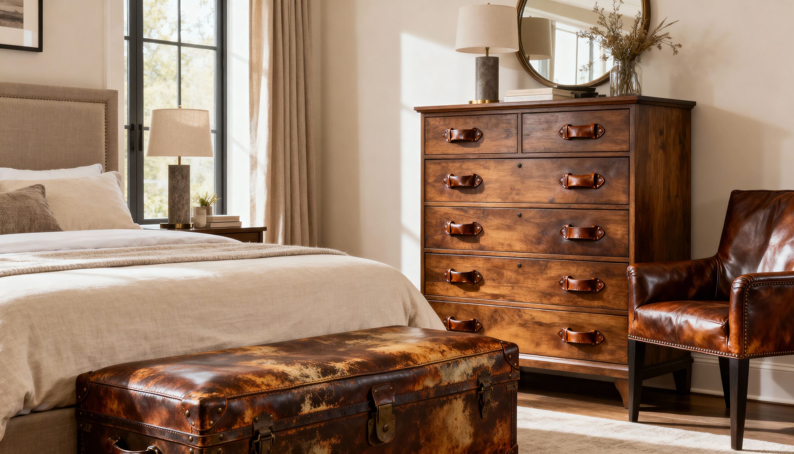 Use Leather Accents for Richness