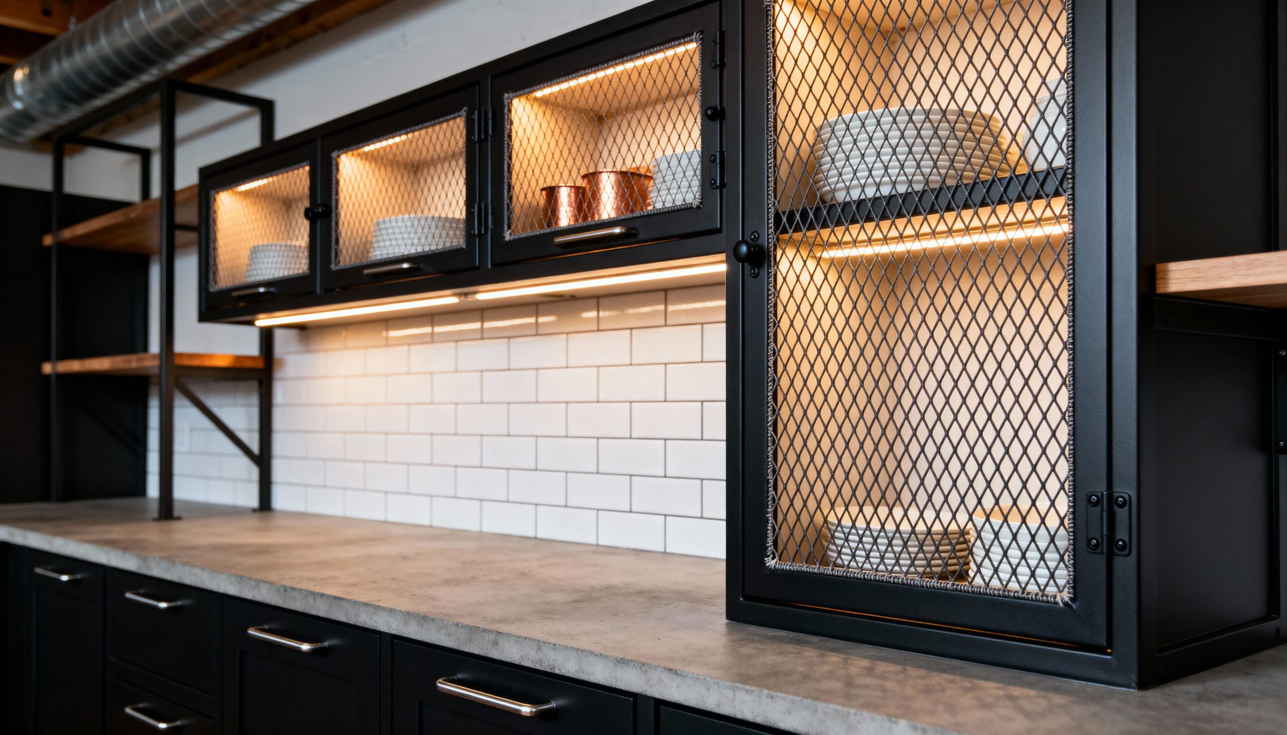 use mesh or grate cabinet doors