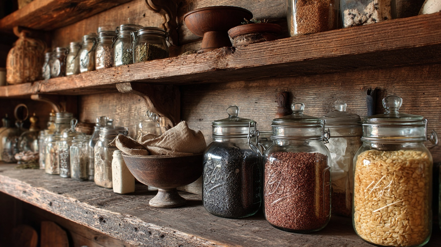 vintage canning jar storage