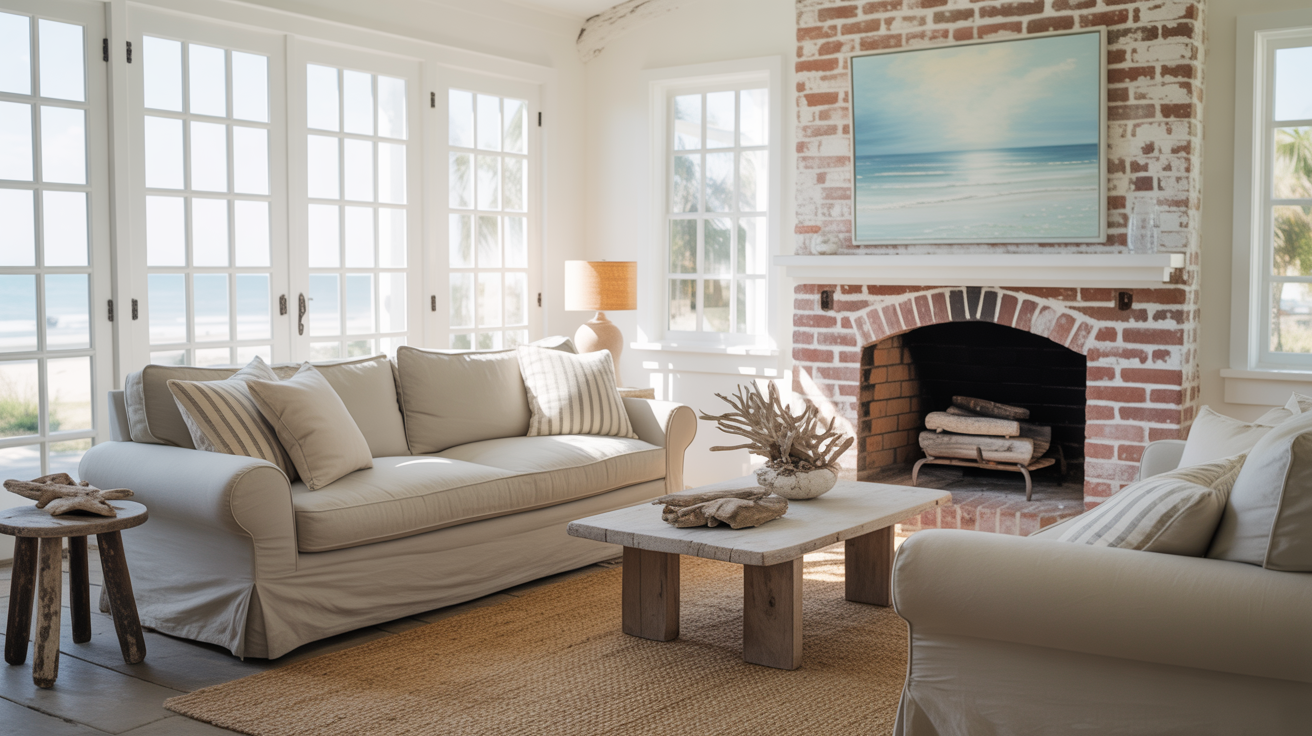 white washed brick fireplaces