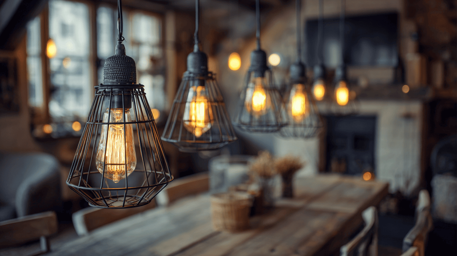 wire cage pendant lights